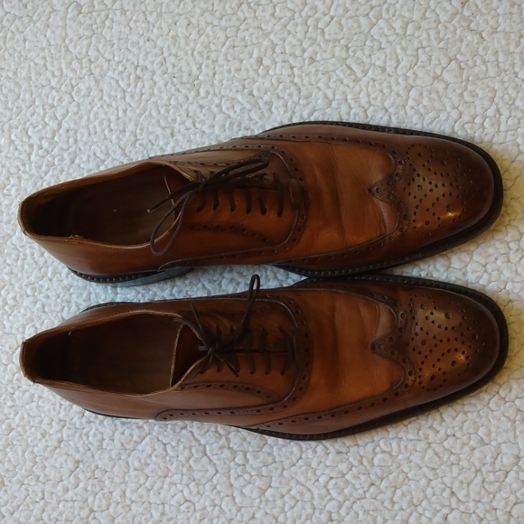 Zara Brown Leather Short Wing Brogue Shoes US 12 = EU 45 (Made in Spain) main image 11